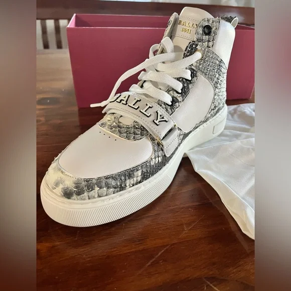 Bally Hightop Snakeskin Sneakers